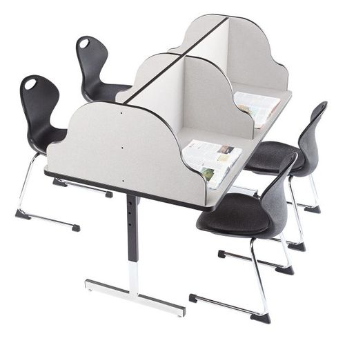 Tavolo contemporaneo - QUAD STUDY CARREL - Academia furnitures industries - in acciaio / in laminato ad alta pressione / con supporto in acciaio