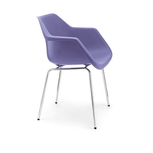 Sedia contemporanea - ARMCHAIR - hille - da interno / in polipropilene / con supporto in metallo cromato