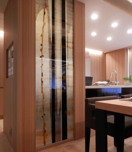 Pannello in vetro temprato - Crystal (silver & black) & Bark - Duco - decorato / colorato / laccato