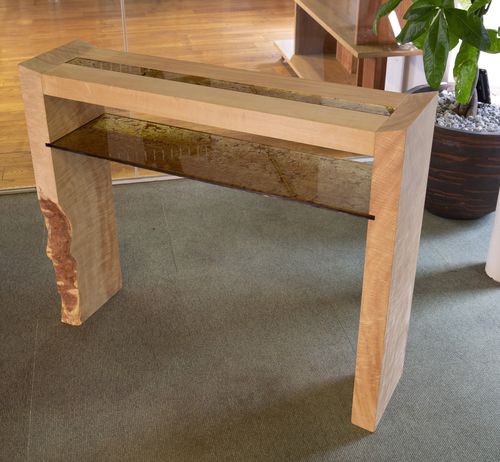 Consolle contemporanea - Duco - in vetro temprato / in rovere / in castagno