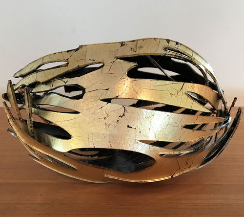 Scultura in acrilico - Rugby ball - Duco - dorata / sport / contemporanea