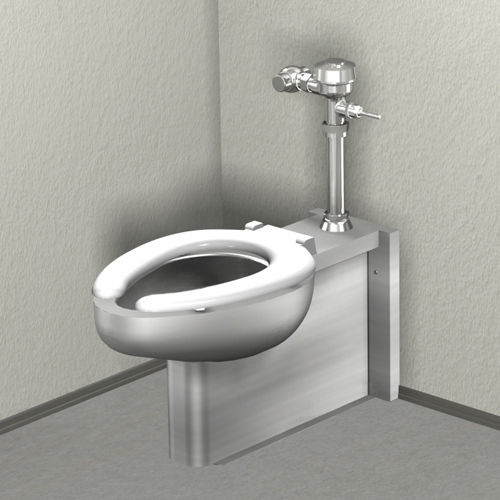 WC da appoggio - 1003 - murdock - in acciaio inossidabile / ovale / con cassetta ad incasso