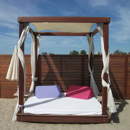 Gazebo in teak - VIP MILLESIM - Beach Concept - tetto in tela / con struttura in legno / contract