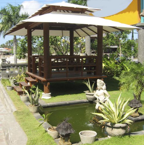 Gazebo in teak - TOILE - Beach Concept - in merbau / tetto in tela / con struttura in legno
