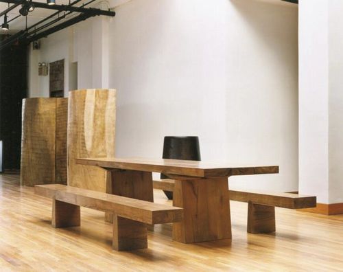 Tavolo contemporaneo - MASSIVE - Beach Concept - in teak / con supporto in legno massiccio / rettangolare