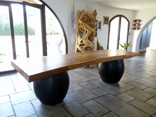 Tavolo contemporaneo - MASSIVE NYATOH - Beach Concept - in legno / con supporto in legno / rettangolare
