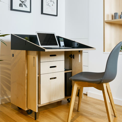 Scrittoio contemporaneo - THE STAR - Sobocan - in legno compensato / in betulla / con vano contenitore