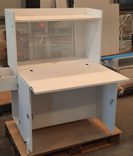 Mobile portacomputer contemporaneo - The Expert in white - Sobocan - in metallo / in rovere / in melaminico