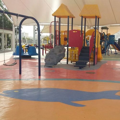 Pavimento per parco giochi - SAFEPOL SANDPROOF - KDF - Sports Flooring Production - in gomma riciclata / in poliuretano / per esterni