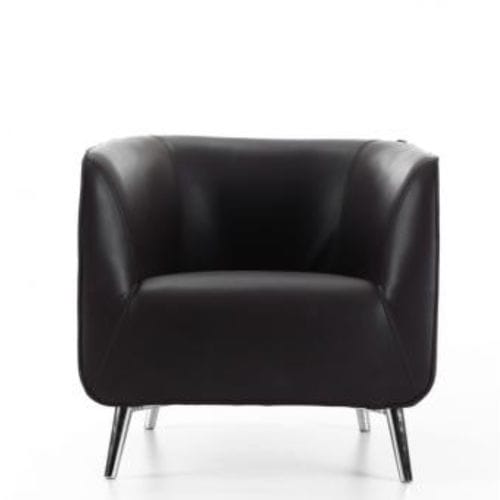 Poltrona visitatore contemporanea - CLUB - OFISTIM - in pelle / nera / contract