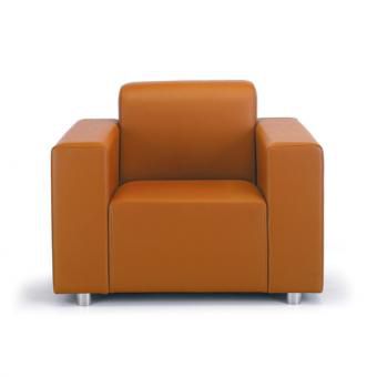 Poltrona visitatore contemporanea - MODIA - OFISTIM - in pelle / marrone / contract