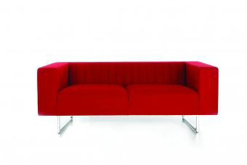 Divano contemporaneo - LINE - OFISTIM - in tessuto / rosso / contract