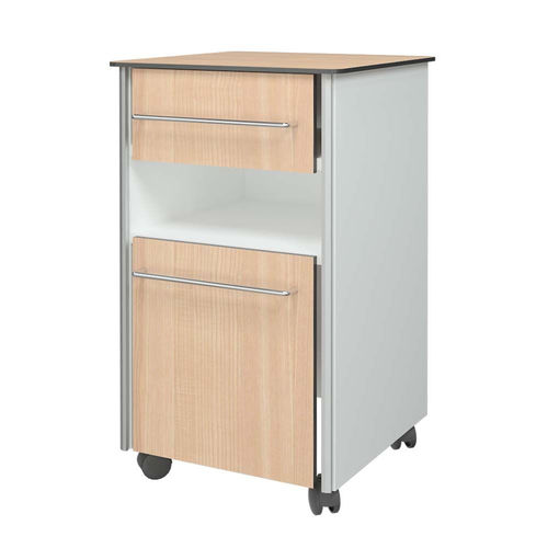 Comodino contemporaneo - COMPACKT - OFISTIM - in legno / con supporto in legno / quadrato