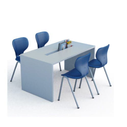 Tavolo per corsi di formazione contemporaneo - STUDY - OFISTIM - in laminato / con supporto in metallo / rettangolare