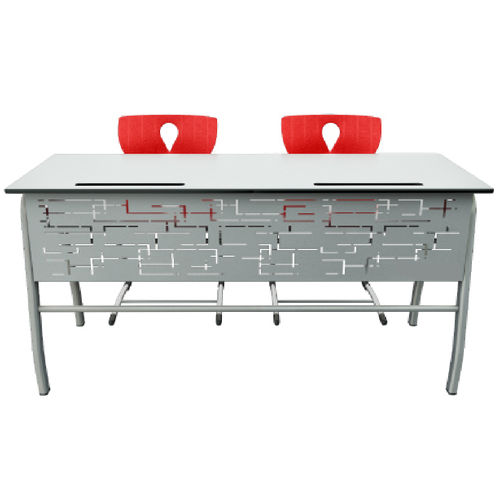 Tavolo per corsi di formazione contemporaneo - FIGURE IRON - OFISTIM - in laminato / con supporto in metallo / rettangolare