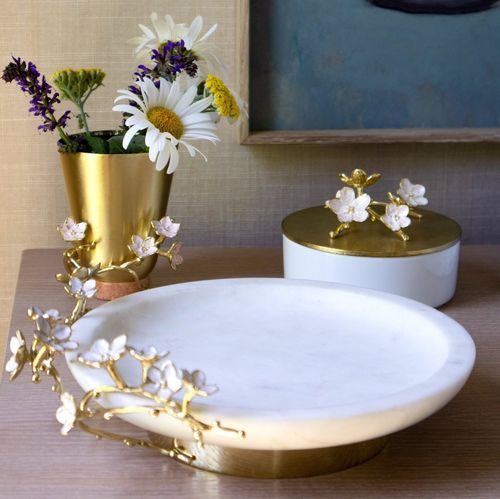 Vaso contemporaneo - CHERRY BLOSSOM  - Michael Aram - in acciaio inossidabile / in marmo