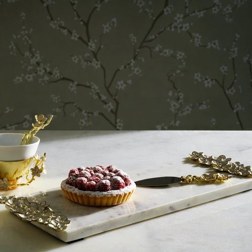Tagliere in ottone - CHERRY BLOSSOM - Michael Aram - in marmo / smaltato / per uso residenziale