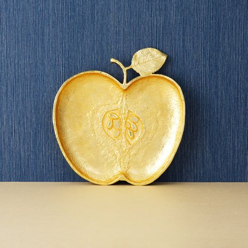Piatto piatto - APPLE - Michael Aram - in metallo smaltato / a motivi / dorato