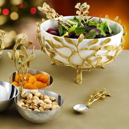 Ciotola in porcellana - MISTLETOE  - Michael Aram - in ottone / contemporanea