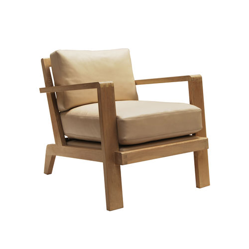 Poltrona contemporanea - JACK - Pierre COUNOT BLANDIN - in tessuto / in rovere / con cuscino rimovibile
