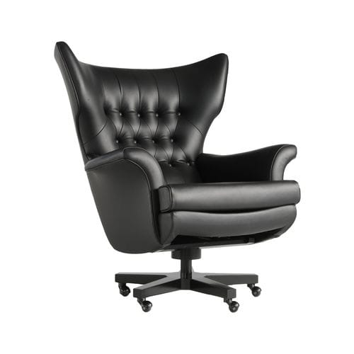 Poltrona da ufficio chesterfield - BONDAGE  - Pierre COUNOT BLANDIN - in pelle / in faggio / a orecchioni