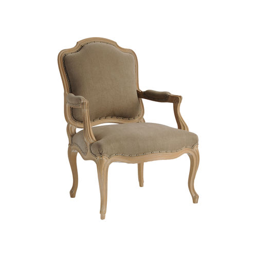 Poltrona in stile Luigi XV - 646  - Pierre COUNOT BLANDIN - in tessuto / marrone / avorio