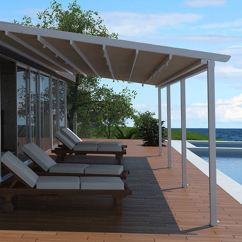 Pergola addossata - M 155 - Termo Express - in alluminio / a motore / modulabile