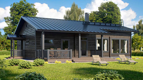 Casa in legno massiccio assemblato - SIIMES 138 - Kuusamo Hirsitalot Oy - modulare / contemporanea / a un piano
