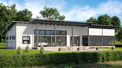 Casa in legno massiccio assemblato - SAARI 179 - Kuusamo Hirsitalot Oy - modulare / contemporanea / a un piano