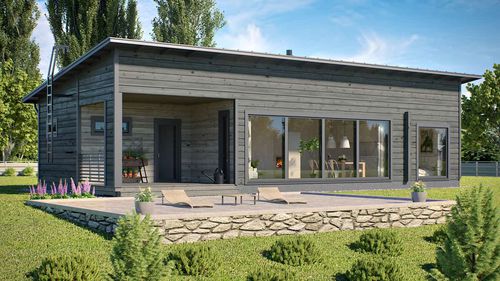 Casa in legno massiccio assemblato - NAAVA 98 - Kuusamo Hirsitalot Oy - modulare / contemporanea / a un piano