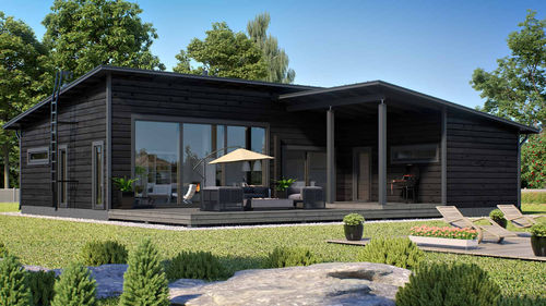 Casa in legno massiccio assemblato - RUSKO 150 - Kuusamo Hirsitalot Oy - modulare / contemporanea / a un piano