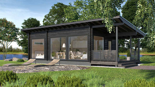 Casa in legno massiccio assemblato - PISTE 50 - Kuusamo Hirsitalot Oy - modulare / contemporanea / a un piano