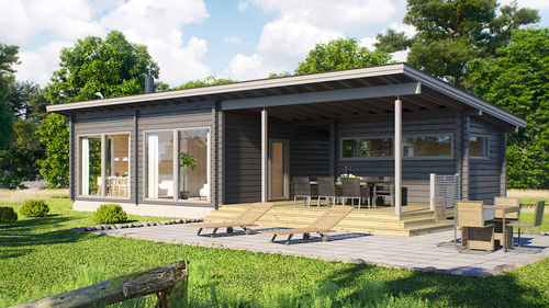 Casa in legno massiccio assemblato - VIRKKULA 68 - Kuusamo Hirsitalot Oy - modulare / contemporanea / a un piano