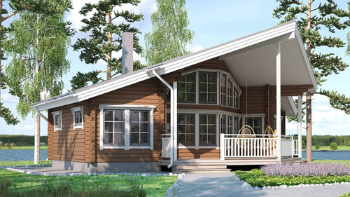 Casa in legno massiccio assemblato - NUUNA 49 - Kuusamo Hirsitalot Oy - modulare / contemporanea / a un piano