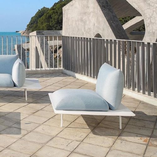 Chauffeuse contemporanea - KONA - IVINI - in Sunbrella® / in alluminio / con cuscino rimovibile