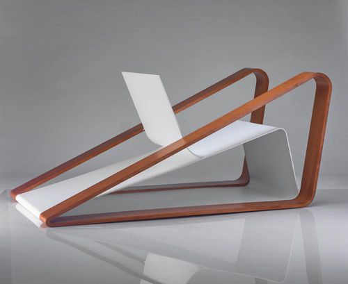 Poltrona design originale - A VOLARE - Jason Mizrahi Designs - in acciaio con rivestimento a polvere / in acero / bianca