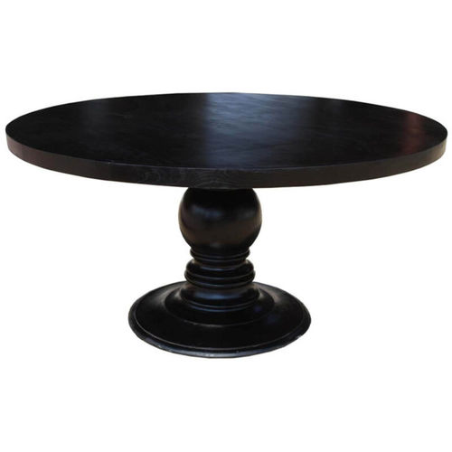 Tavolo da pranzo classico - BROCTON  - Furniture BoutiQ - in ebano / con supporto in legno / rotondo