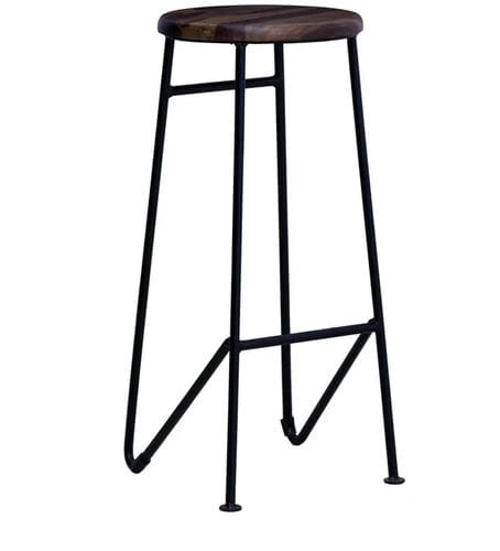 Sgabello da bar contemporaneo - ENKALE - Furniture BoutiQ - in legno massiccio / con supporto in ferro / con 4 gambe