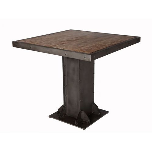 Tavolo da pranzo design industriale - PYRAM - Furniture BoutiQ - in legno / con supporto in ferro / quadrato
