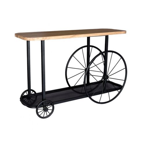 Consolle design industriale - ADDLAR - Furniture BoutiQ - in legno massiccio / con supporto in metallo / rettangolare