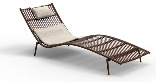 Lettino prendisole contemporaneo - KITAIBELA - SJY FURNITURE - in Sunbrella® / in tessuto acrilico / in rattan