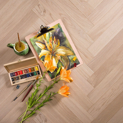 Parquet massello - SURCHOIX - Décoplus Parquets - in rovere / a spina di pesce / verniciato