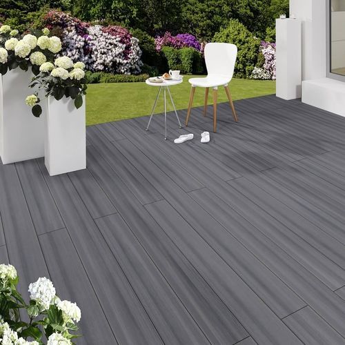Listone per esterno in legno composito - GREY OUTDOOR - Décoplus Parquets - aspetto legno / con scanalature / a clip