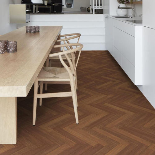 Pavimento laminato in teak - BATON ROMPU TEAK BROWN - Décoplus Parquets - aspetto legno / aspetto parquet / per uso residenziale