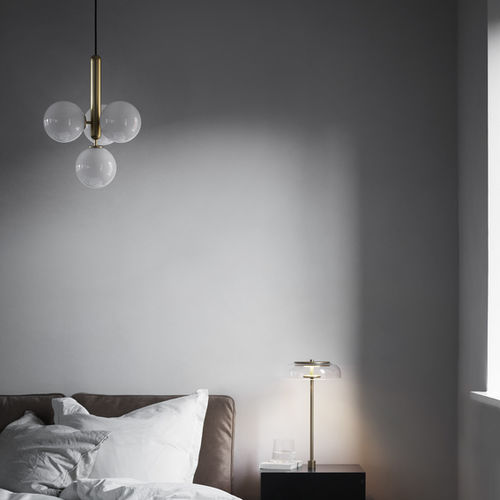 Lampada a sospensione - MIIRA 4 OPAL  - Nuura - in ottone / in vetro soffiato / contemporanea