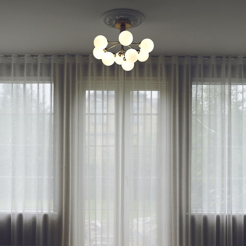 Plafoniera contemporanea - APIALES 9 - Nuura - in vetro soffiato / in ottone spazzolato / LED
