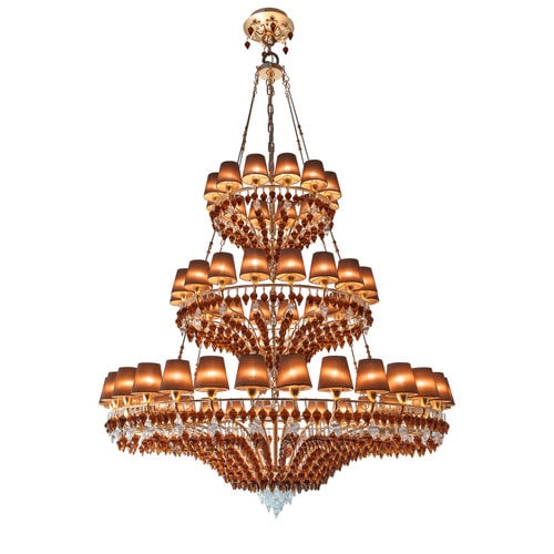 Lampadario contemporaneo - OPHELIAEX01 - Patrizia Garganti - in cristallo / in tessuto / contract