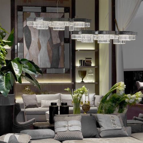Lampadario contemporaneo - G01N1 - Patrizia Garganti - in cristallo / in metallo / contract