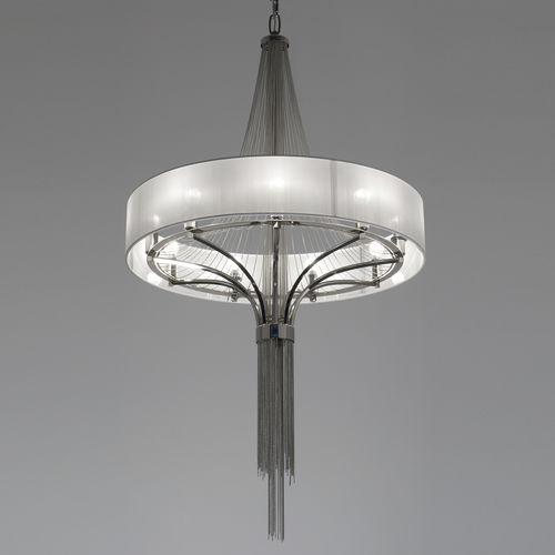 Lampadario contemporaneo - EX05 - Patrizia Garganti - in cromo / in tessuto / da 9 lampadine