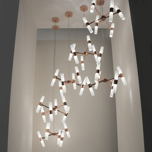 Lampadario contemporaneo - 04 - Patrizia Garganti - in cristallo / da 12 lampadine / contract